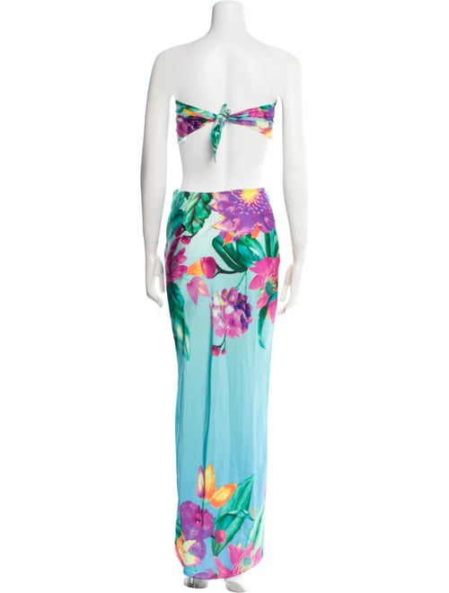 Rococo Sand Printed Crystal Embellishments Skirt Set