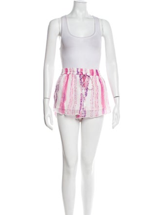 Rococo Sand Tie-Dye Print Tassel Accents Short Set