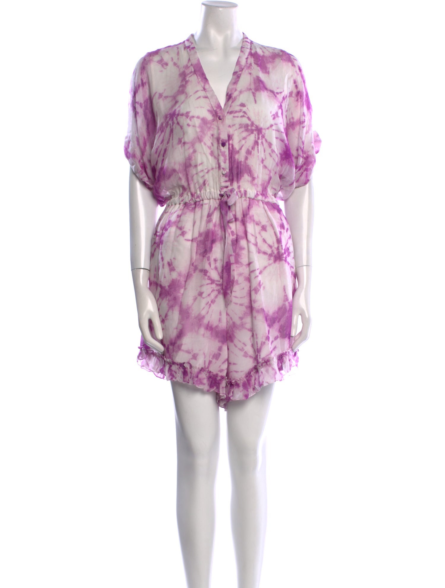 Rococo Sand Tie-Dye Print V-Neck Romper w/ Tags