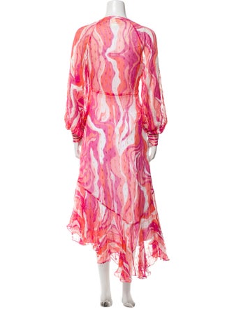 Rococo Sand Printed Mesh Accents Robe