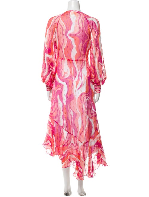 Rococo Sand Printed Mesh Accents Robe