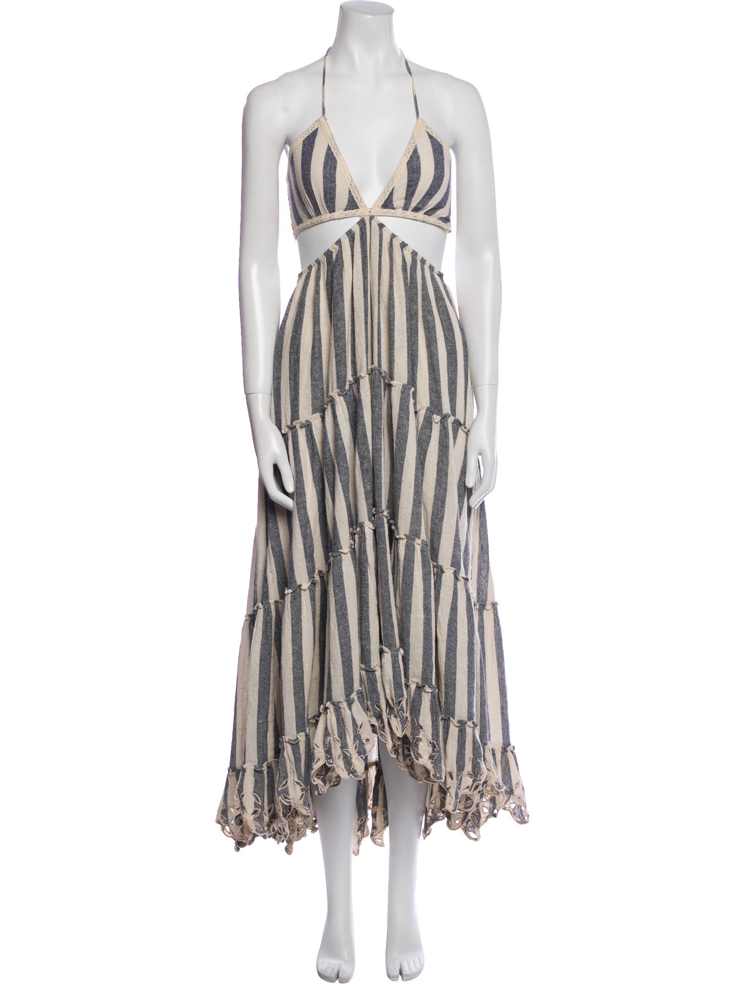 Rococo Sand Striped Midi Length Dress