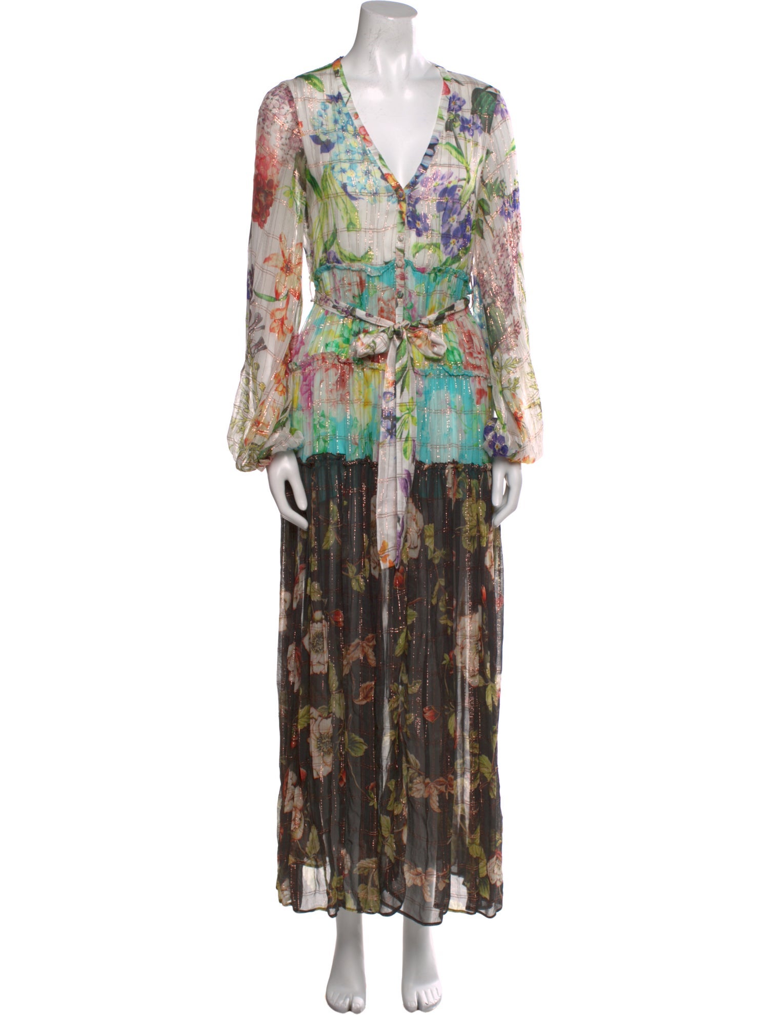 Rococo Sand Floral Print Long Dress