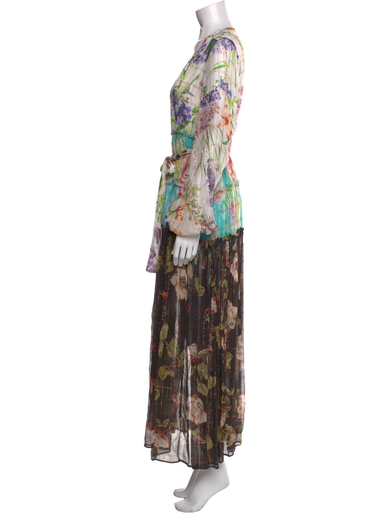 Rococo Sand Floral Print Long Dress