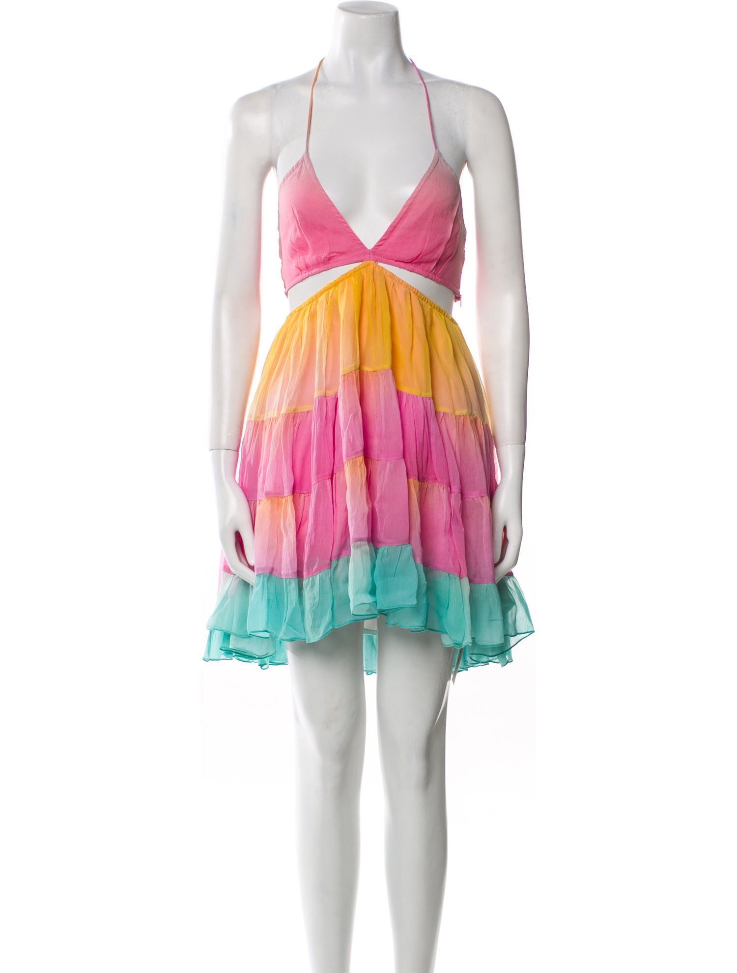 Rococo Sand Colorblock Pattern Mini Dress w/ Tags