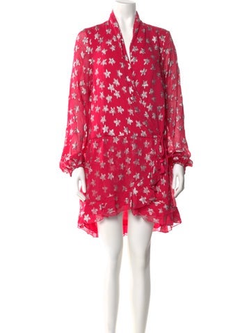 Pre-owned Rococo Sand Floral Print Mini Dress In Pink