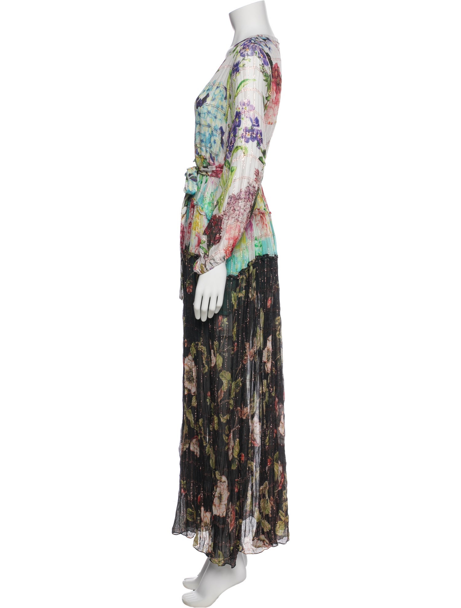 Rococo Sand Floral Print Long Dress