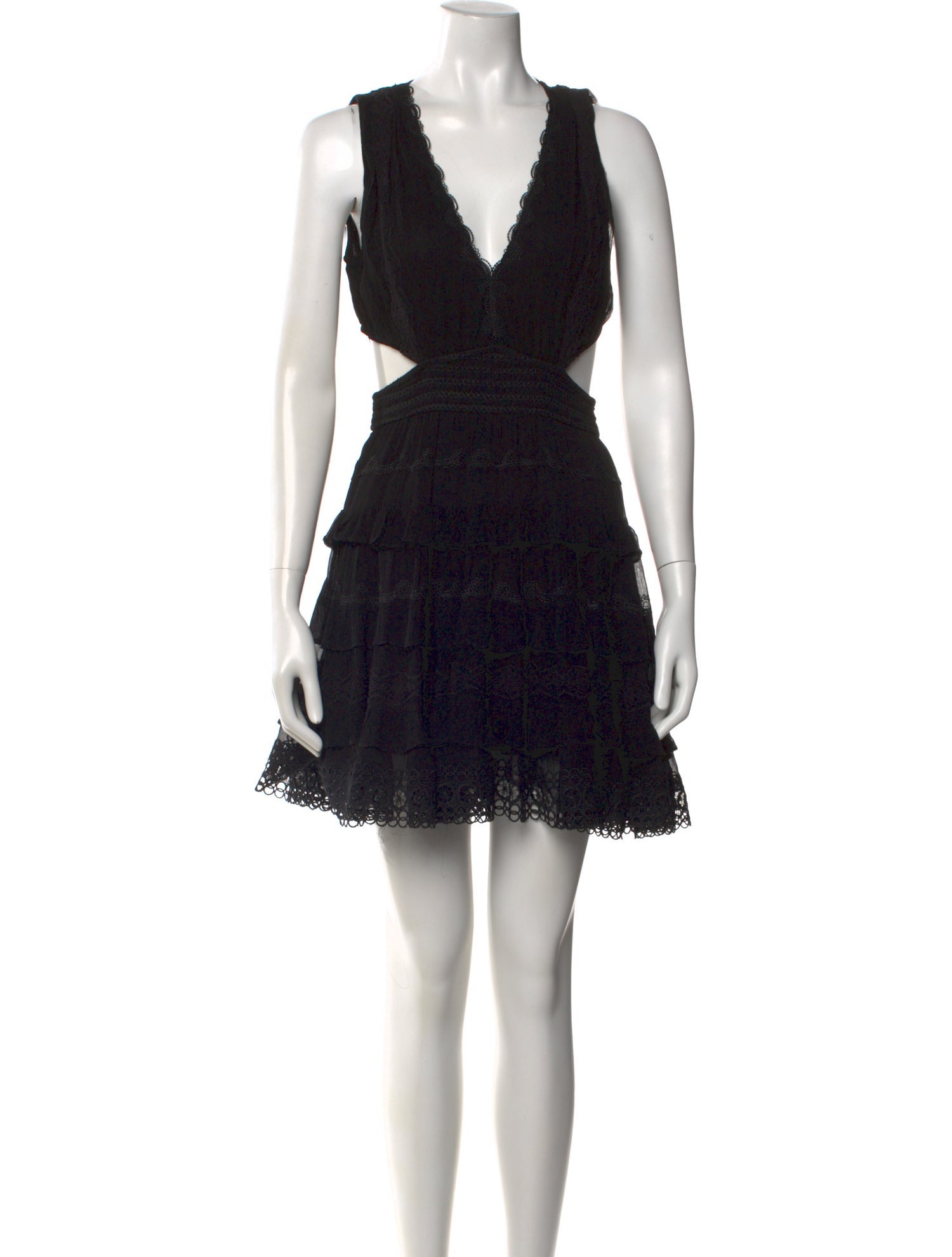 Rococo Sand Lace Pattern Mini Dress