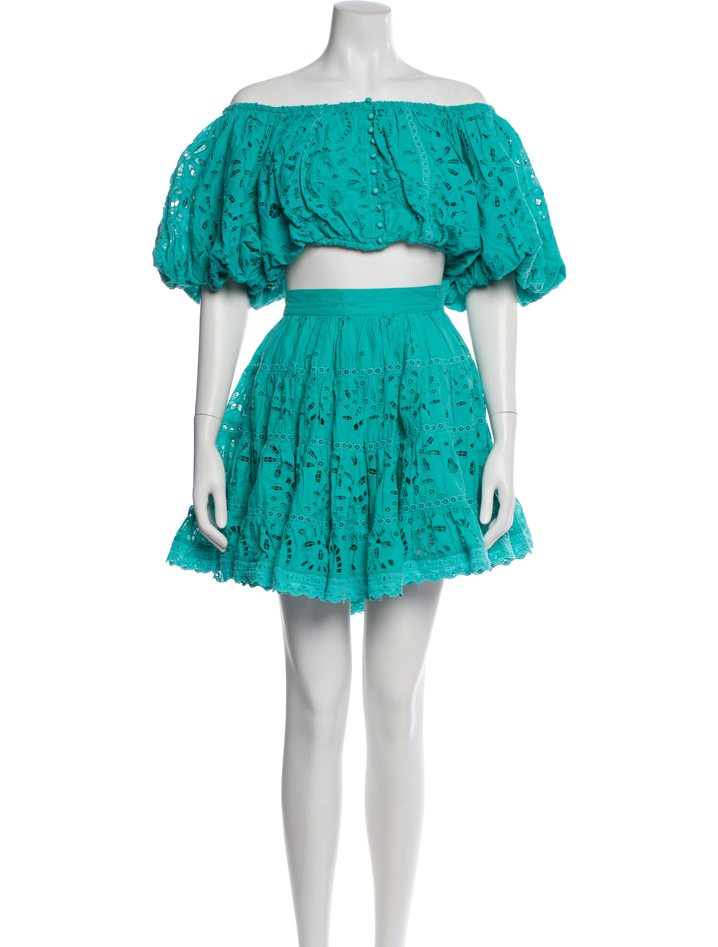 Rococo Sand Eyelet Trim Skirt Set