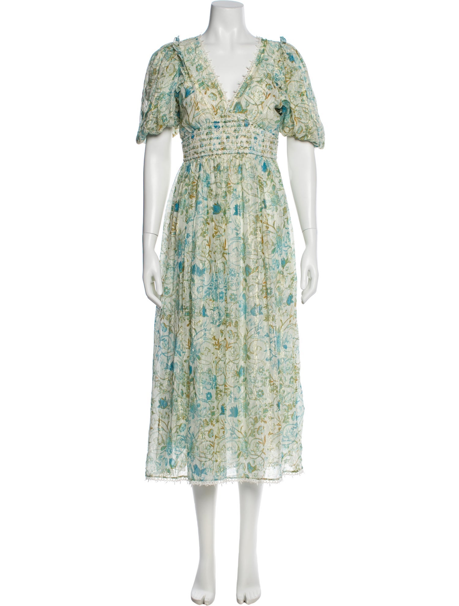 Rococo Sand Floral Print Long Dress