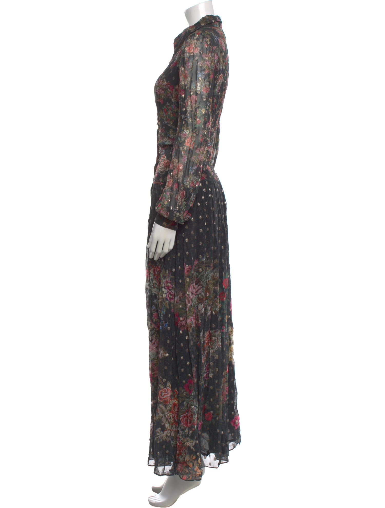 Rococo Sand Floral Print Long Dress