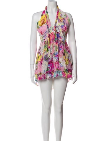 Pre-owned Rococo Sand Printed Mini Dress In Pink