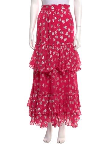 Pre-owned Rococo Sand Floral Print Midi Length Skirt