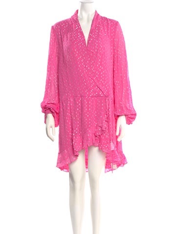 Pre-owned Rococo Sand Polka Dot Print Knee-length Dress In Pink