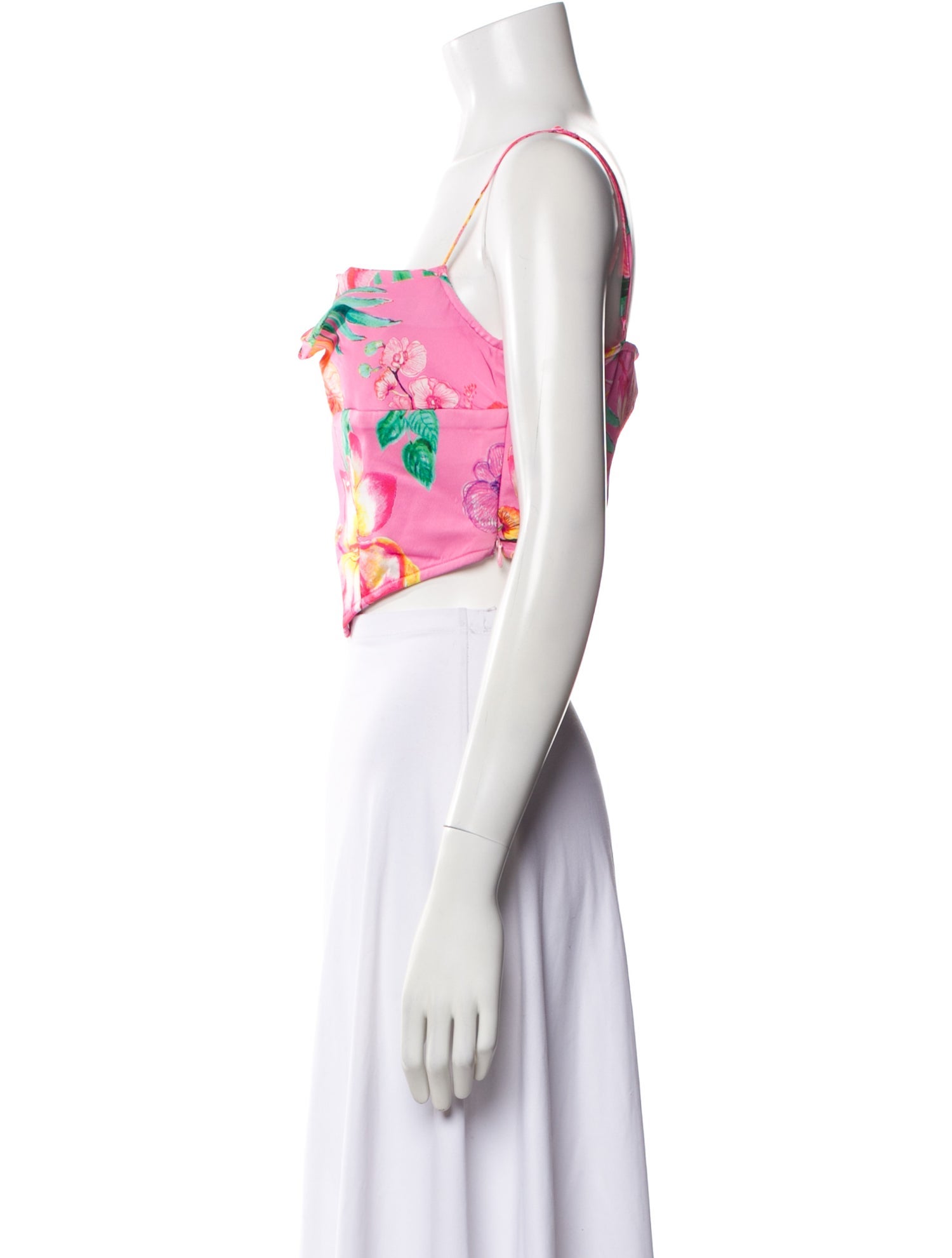 Rococo Sand Floral Print Cowl Neck Crop Top