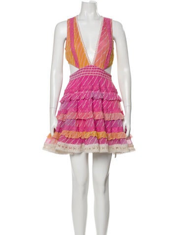 Pre-owned Rococo Sand Striped Mini Dress In Neutral