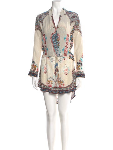 Pre-owned Rococo Sand Silk Mini Dress In Neutral