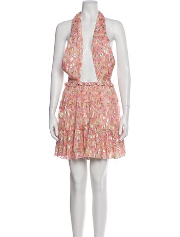 Pre-owned Rococo Sand Floral Print Knee-length Dress W/ Tags