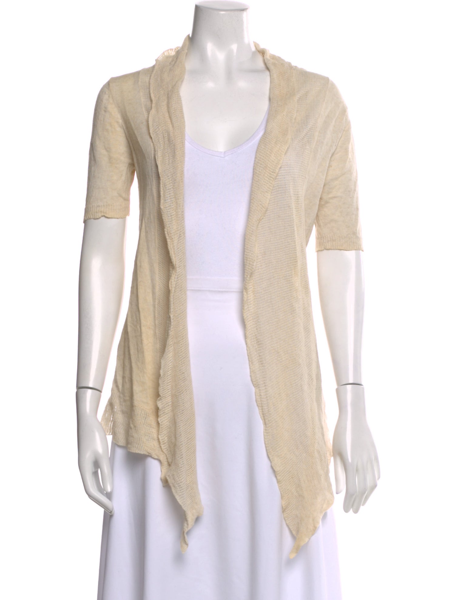 Rococo Sand Open Front Sweater