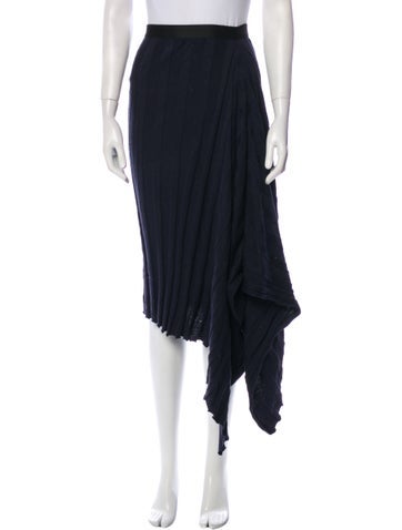 Roucha Skirts Pleated Accents Midi Length Skirt M