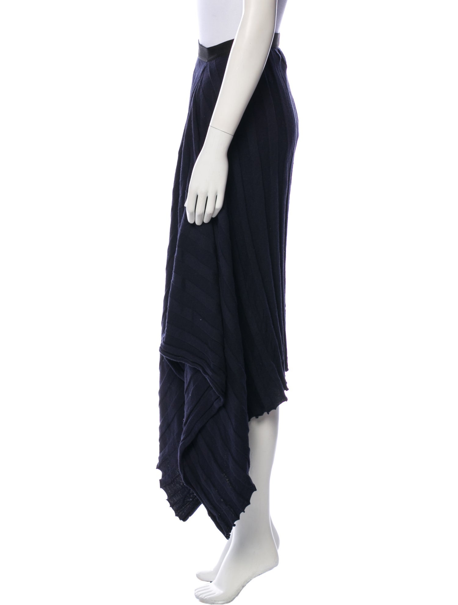 Roucha Pleated Accents Midi Length Skirt