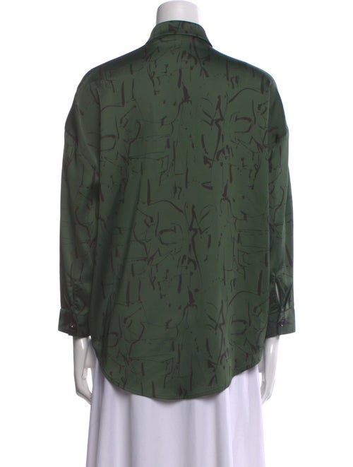 Roucha Printed Three-Quarter Sleeve Button-Up Top