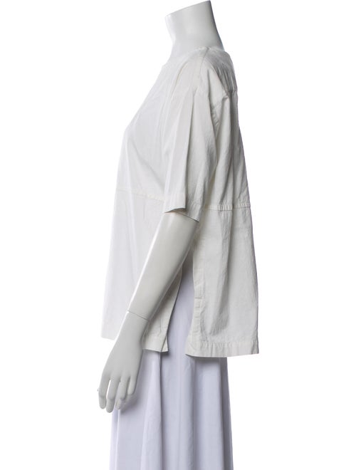 Roucha Bateau Neckline Short Sleeve Blouse