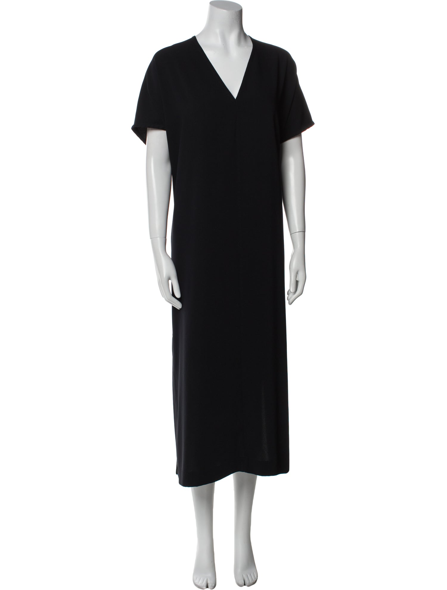 Roucha V-Neck Long Dress