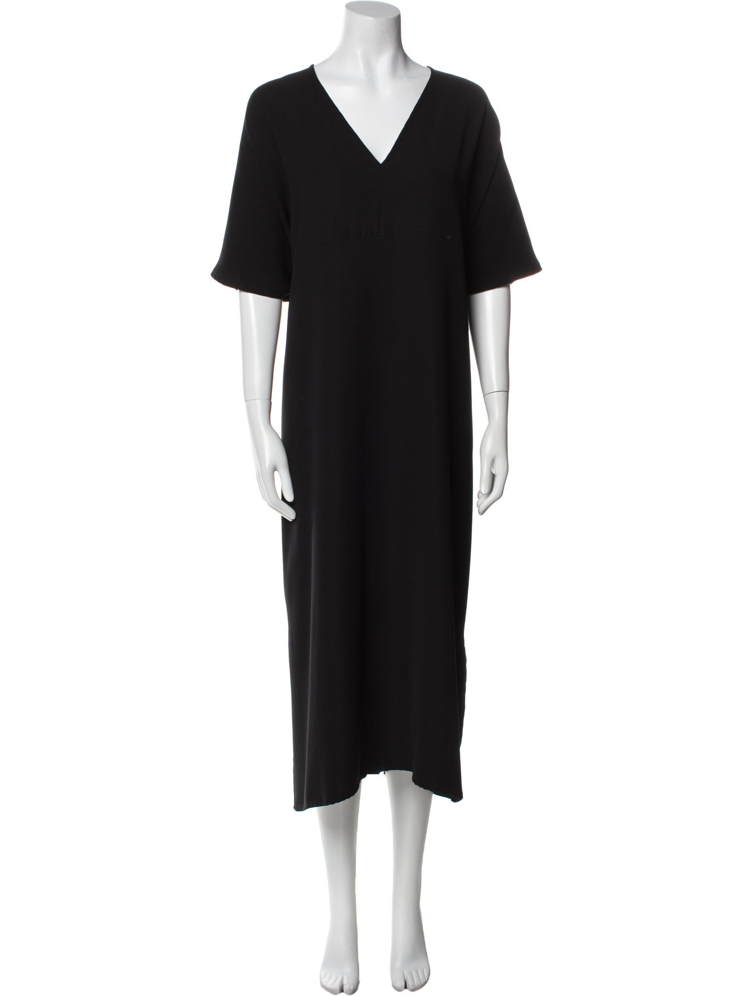 Roucha V-Neck Long Dress