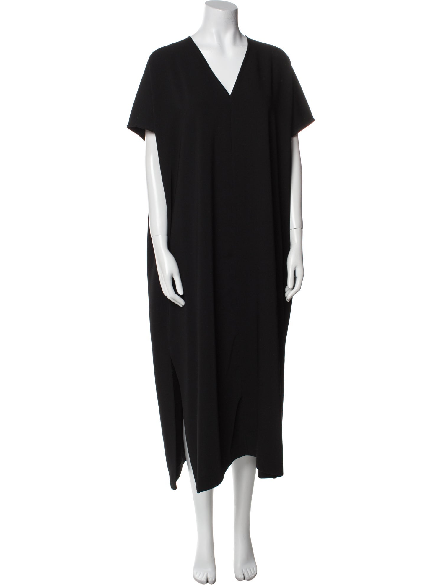 Roucha V-Neck Long Dress