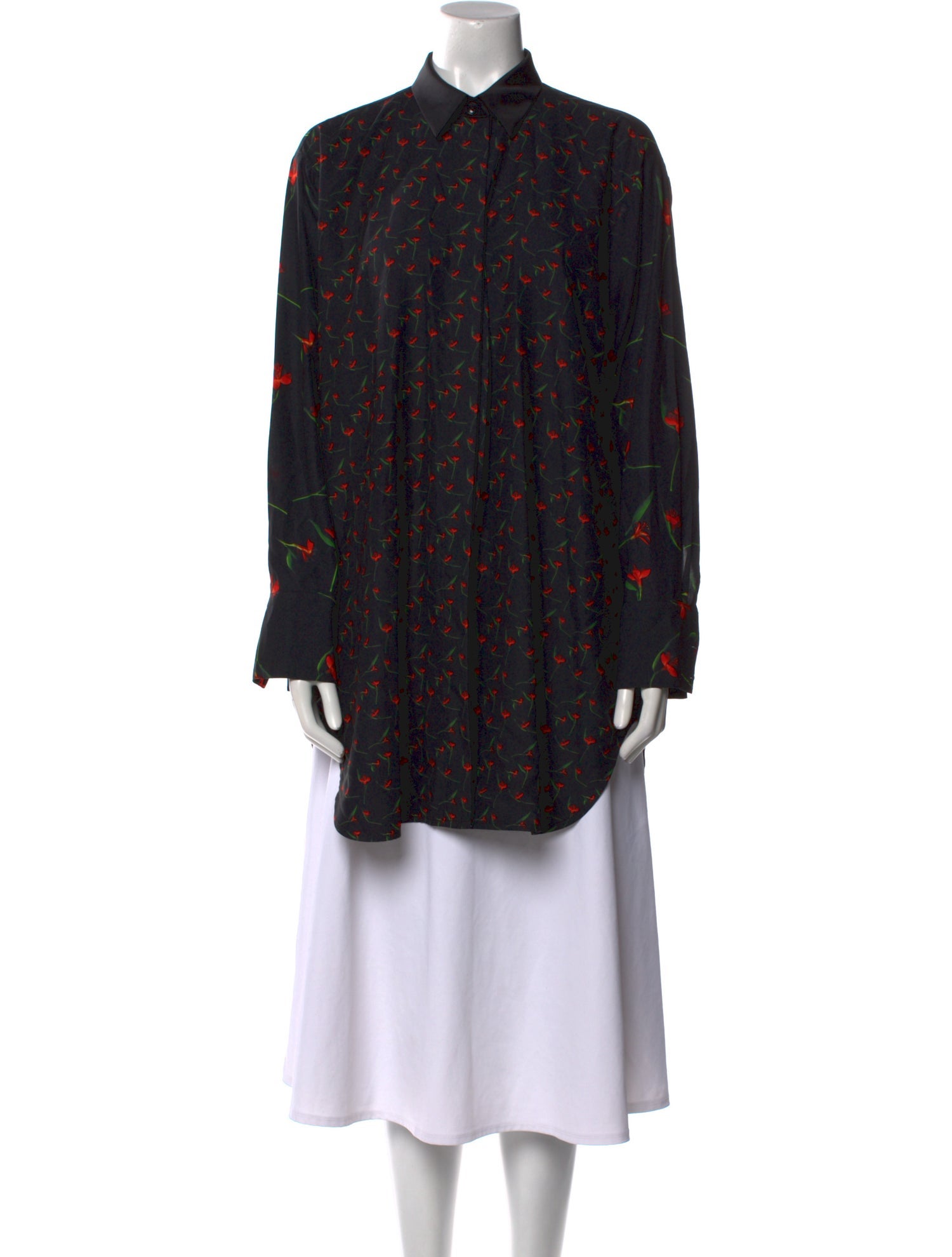 Roucha Floral Print Mock Neck Tunic