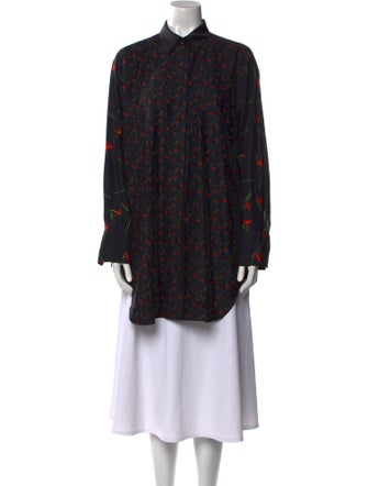 Roucha Floral Print Mock Neck Tunic