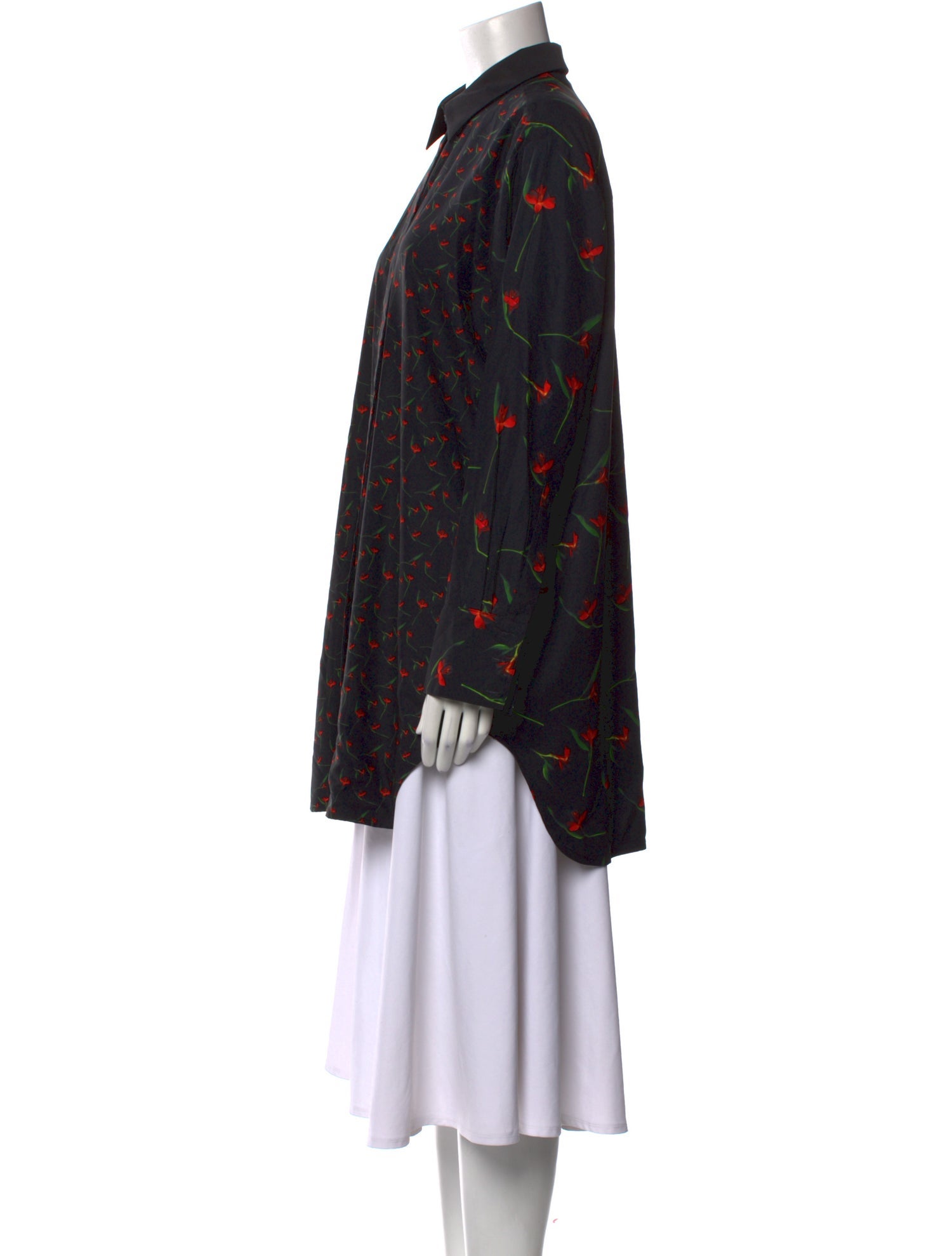 Roucha Floral Print Mock Neck Tunic