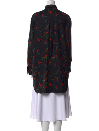 Roucha Floral Print Mock Neck Tunic