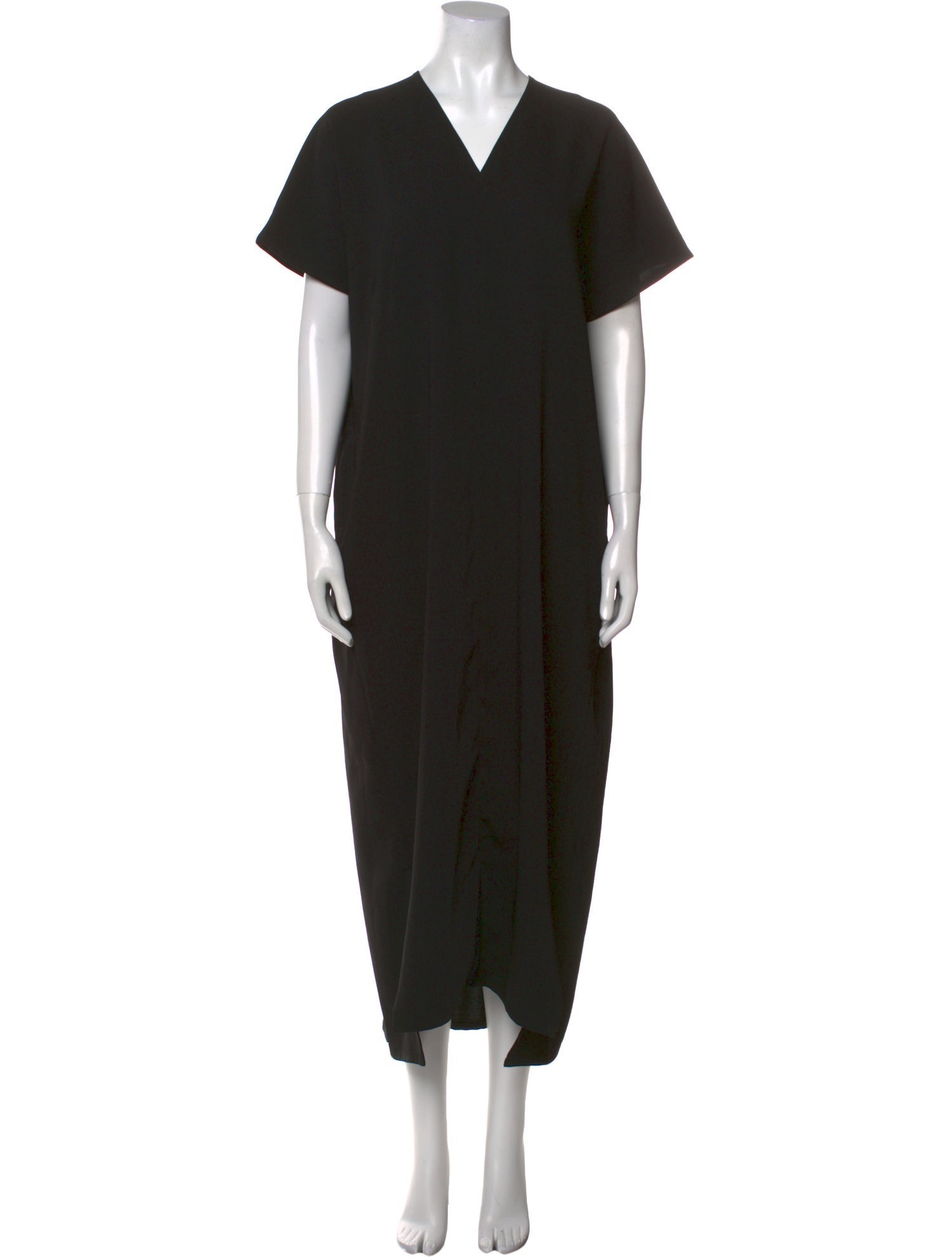 Roucha V-Neck Long Dress