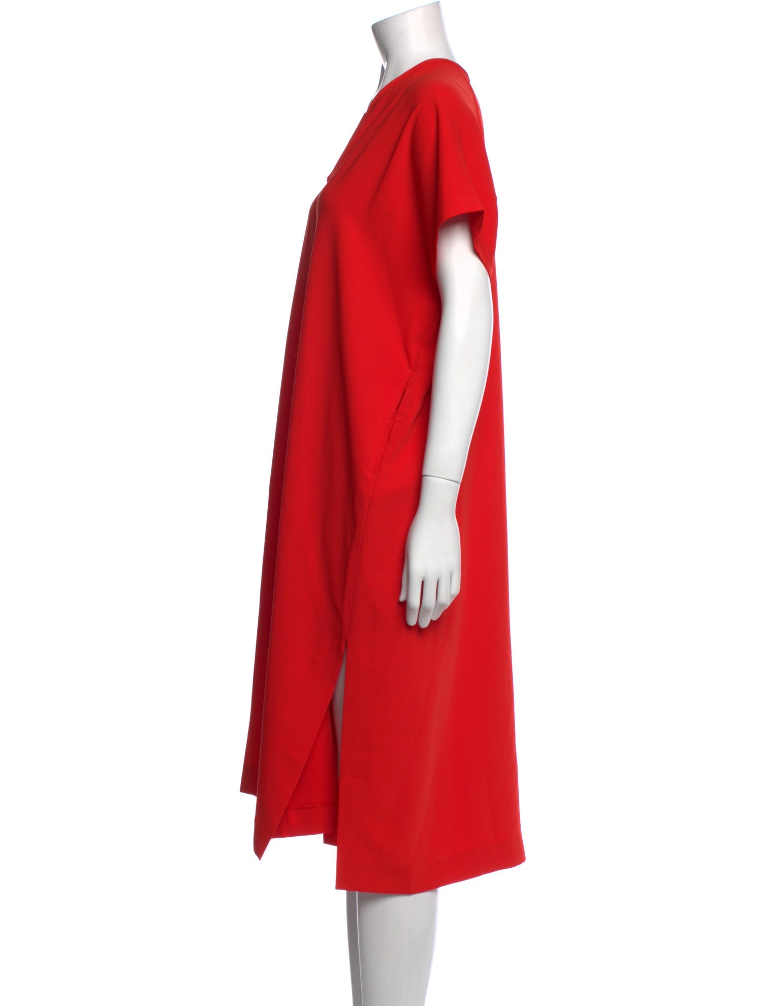 Roucha V-Neck Midi Length Dress