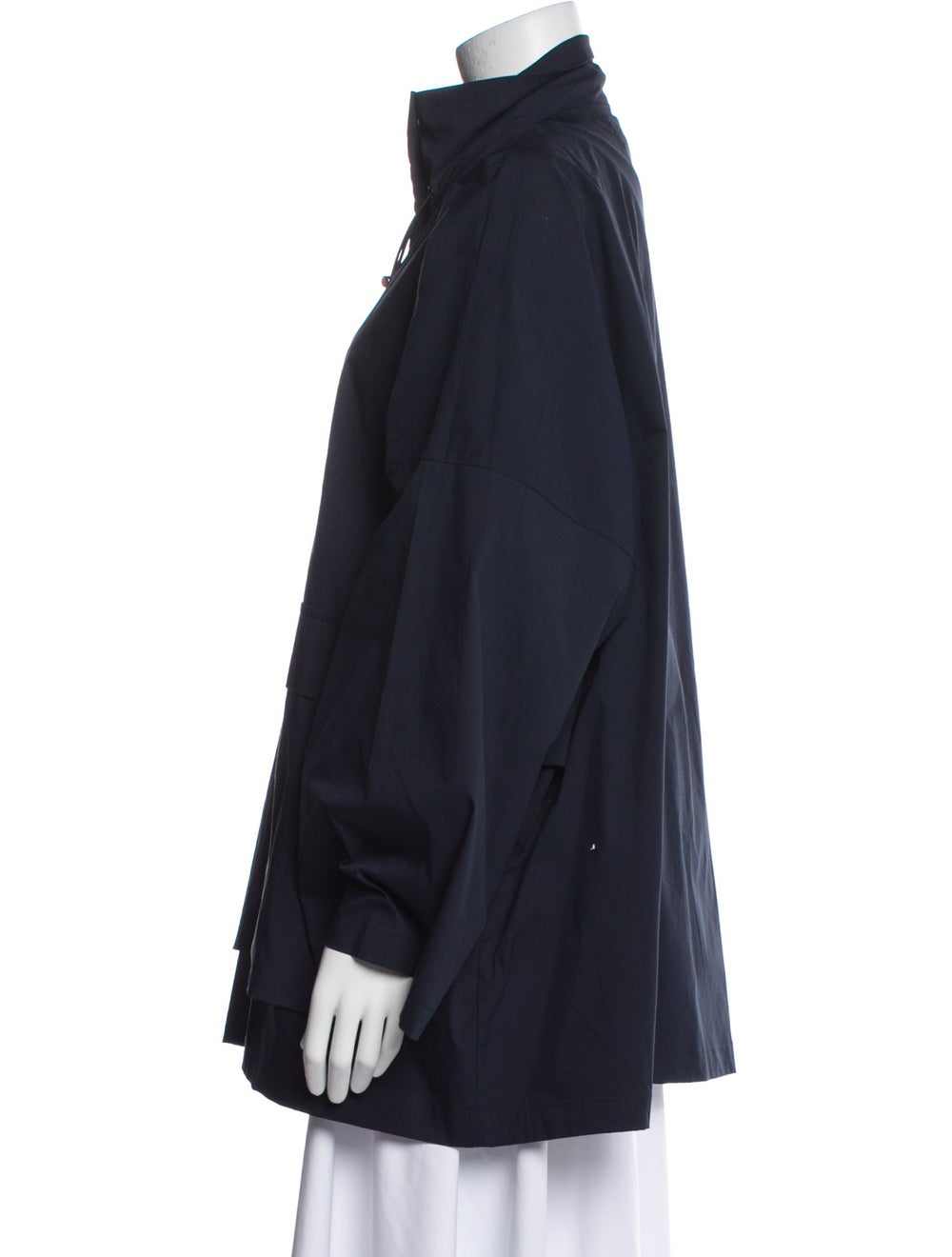 Roucha Jacket Blue Stand Collar Patch Pockets & - image 2