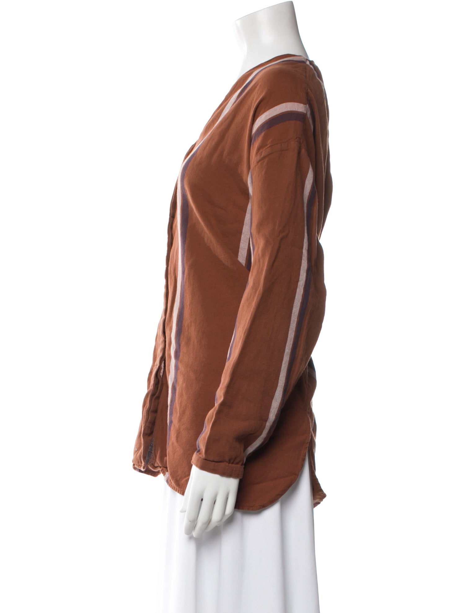 Roucha Striped V-Neck Blouse