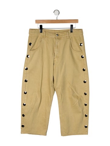 Pre-owned Roucha Mid-rise Wide Leg Jeans In Green