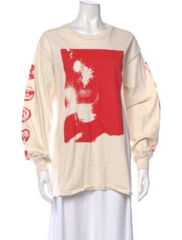 Pre-owned Roucha Graphic Print Crew Neck T-shirt In Neutral