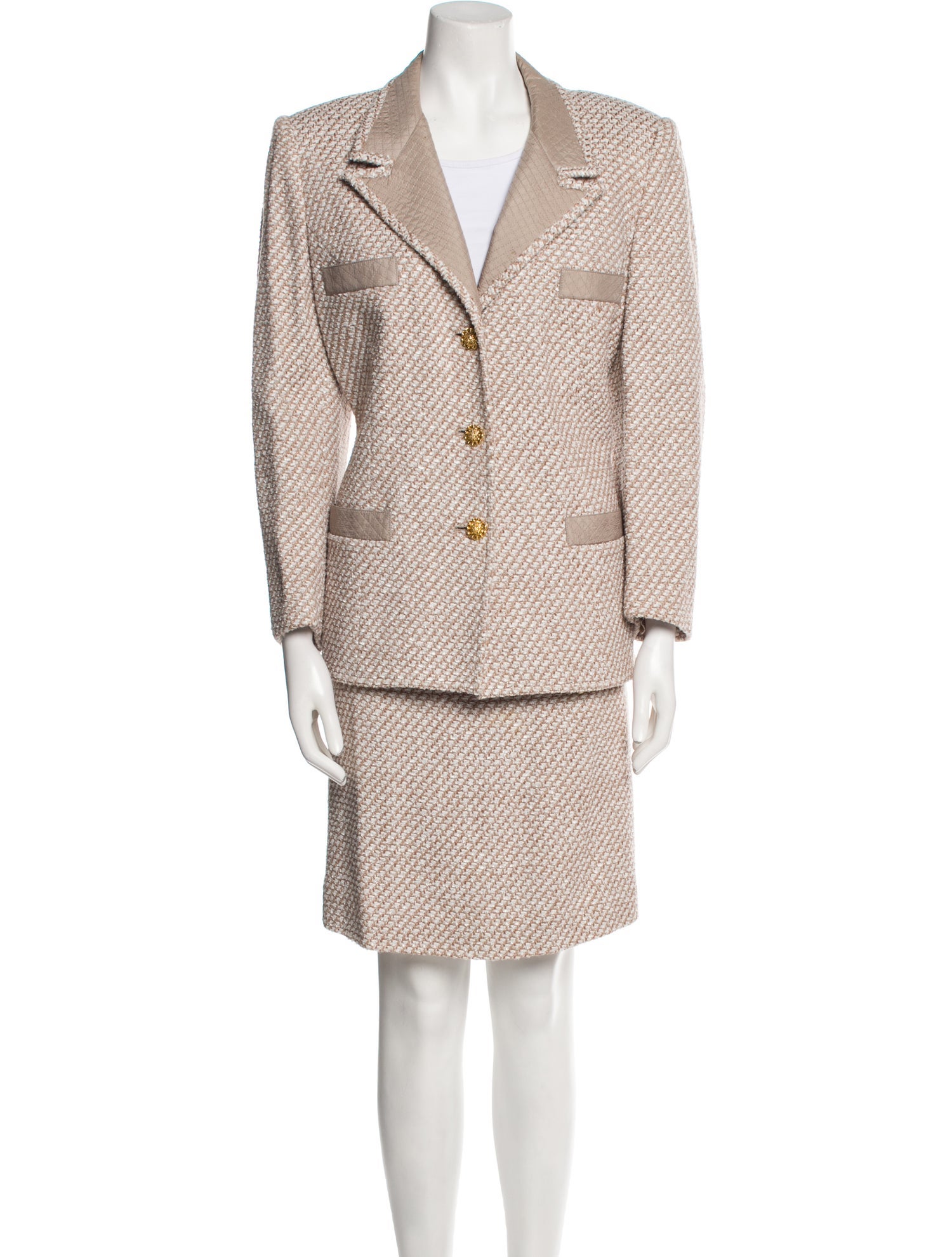 Richard Carriére Tweed Pattern Skirt Suit