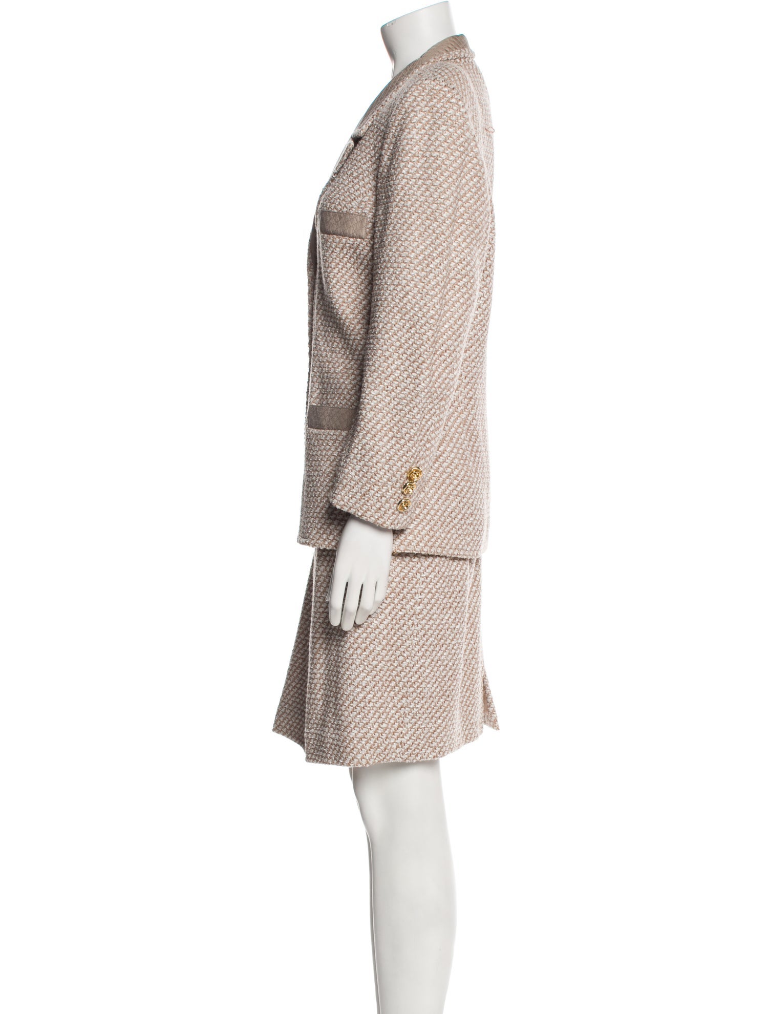 Richard Carriére Tweed Pattern Skirt Suit