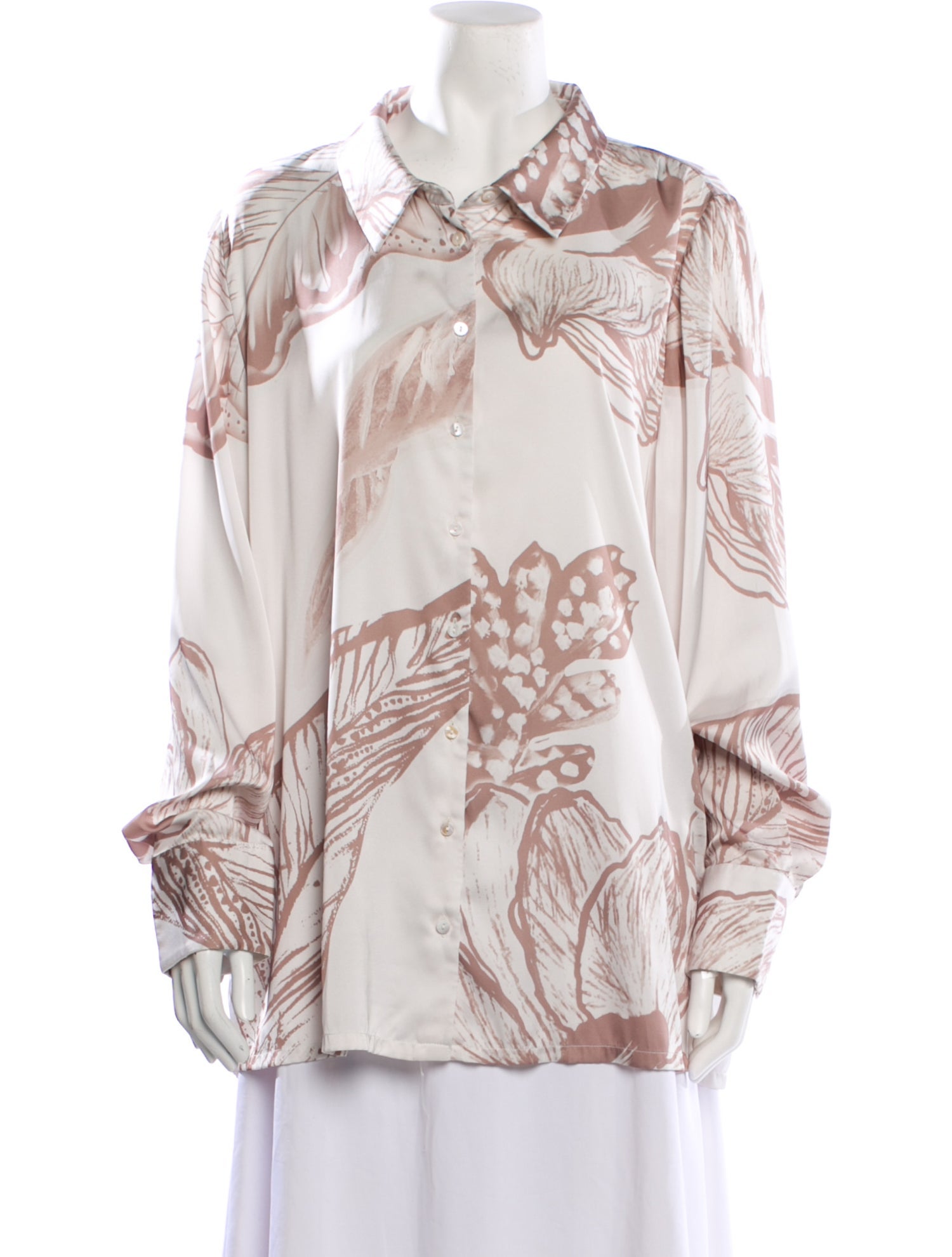 Rococco Sands Printed Long Sleeve Button-Up Top