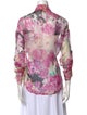 Rococco Sands Floral Print Three-Quarter Sleeve Button-Up Top