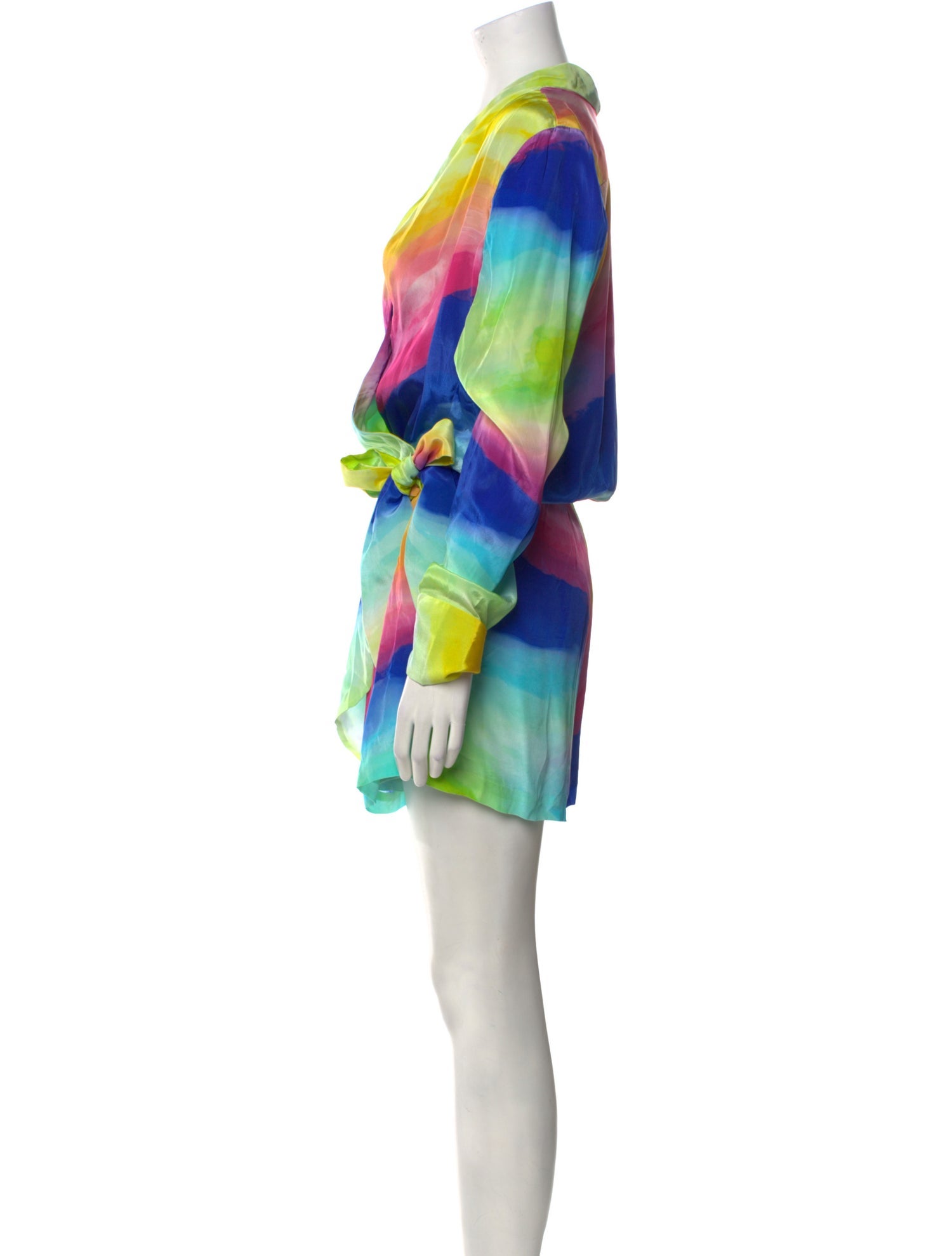 Rococco Sands Tie-Dye Print Plunge Neckline Romper w/ Tags