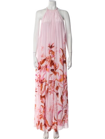 Pre-owned Rococco Sands Printed Long Dress In Pink