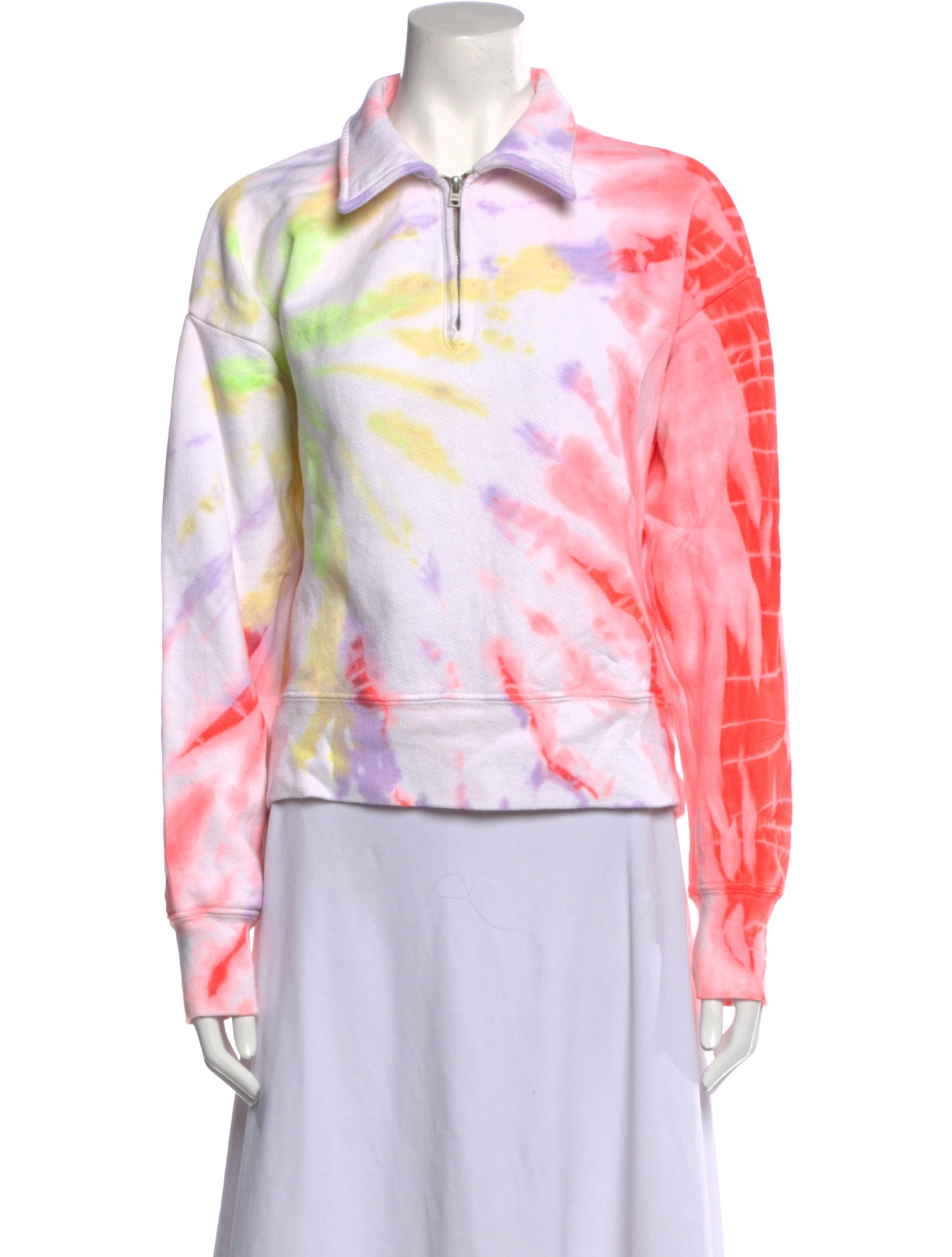 Re/Done x Hanes Tie-Dye Print Long Sleeve Button-Up Top