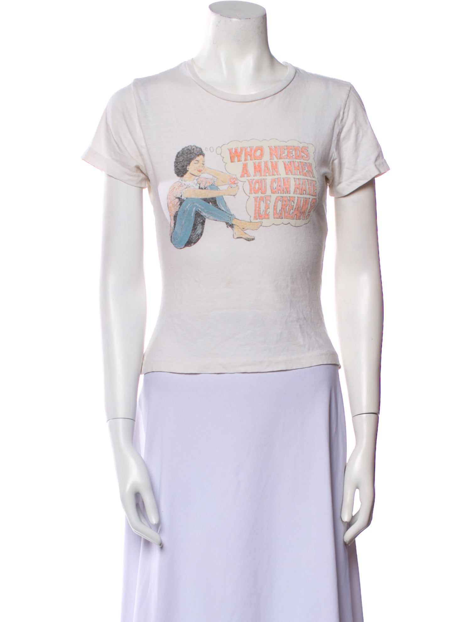 Re/Done x Hanes Graphic Print Crew Neck T-Shirt