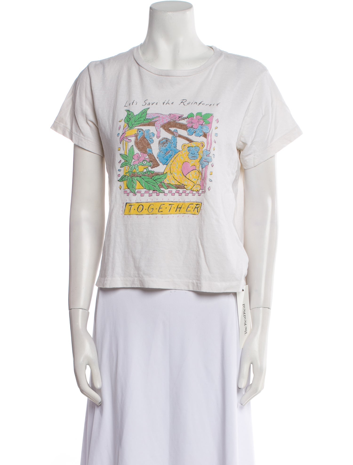 Re/Done x Hanes Graphic Print Crew Neck T-Shirt