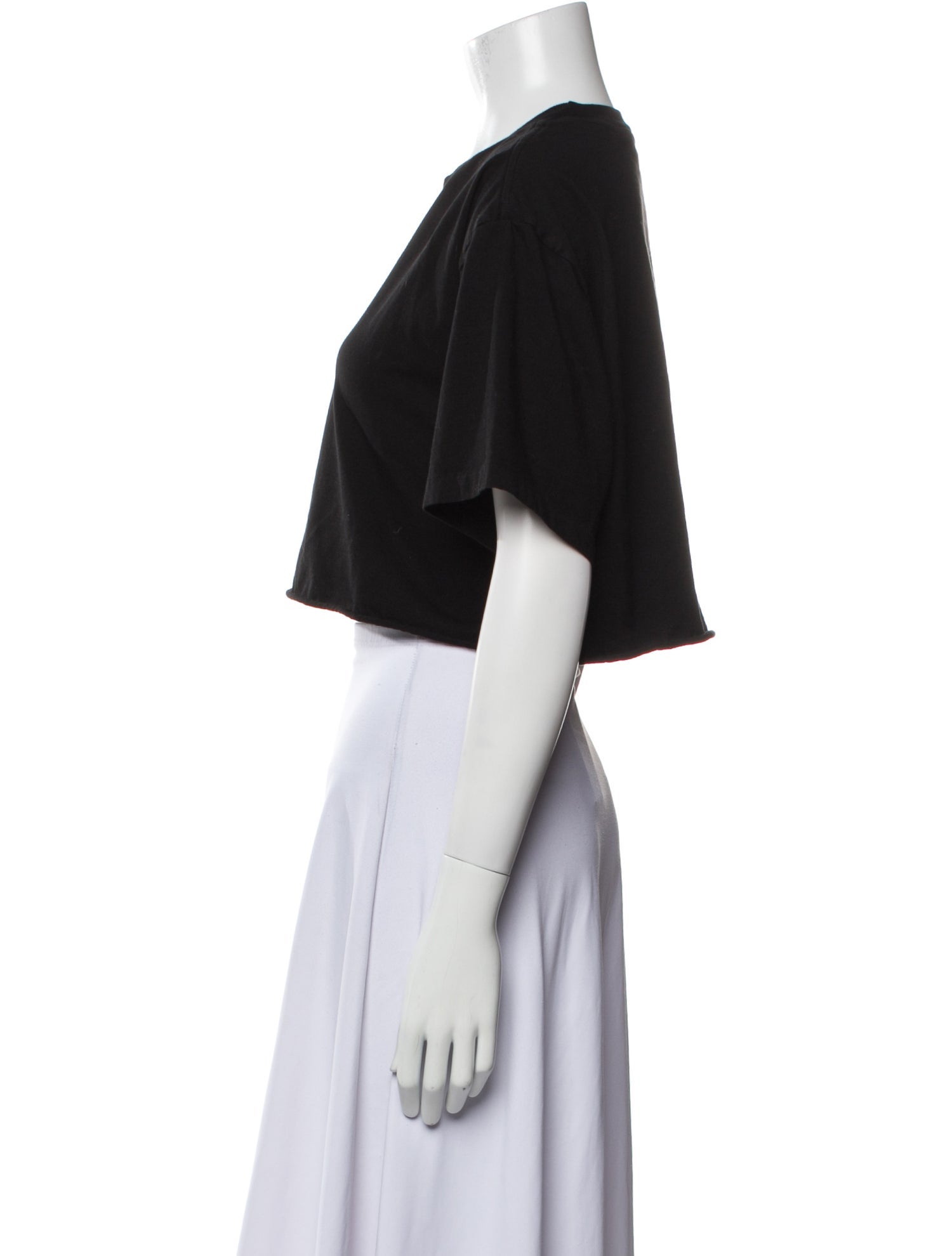 Re/Done x Hanes Crew Neck Short Sleeve Crop Top